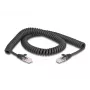 DeLOCK RJ45 Spiralkabel, Stecker – Stecker, Cat.5e, 2 m, schwarz
