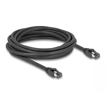 Delock - Netzwerkkabel - RJ-45 (M) zu RJ-45 (M) - 5,0 m - 7,5 mm - S/FTP - CAT 8.1 - halogenfrei, rastnasengeschützt, bis zu 40 Gbit/s Datenübertragungsrate - Schwarz (80236)