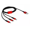 DeLOCK - Kabel nur zum Laden - Lightning / USB - USB (M) auf Micro-USB Typ B, Lightning, USB-C (M) - 1,0 m - Geschirmt - Schwarz (85892)