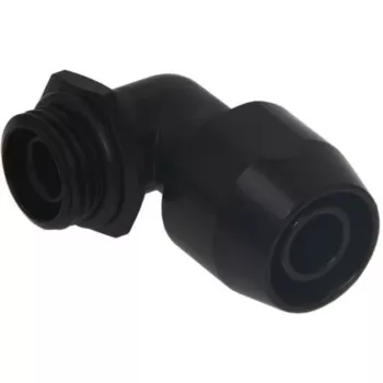 Alphacool HF Anschraubfitting TPV Metall - 90° drehbar 12,7/7,6 mm - Schwarz (17455)