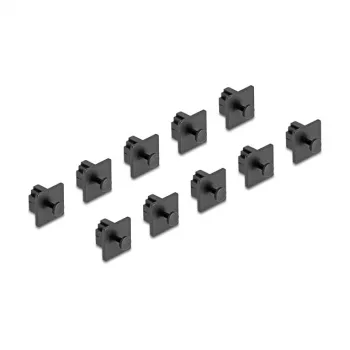DeLOCK Staubschutzkappe RJ10 Buchse Griffsicherung 10 Stück Schwarz