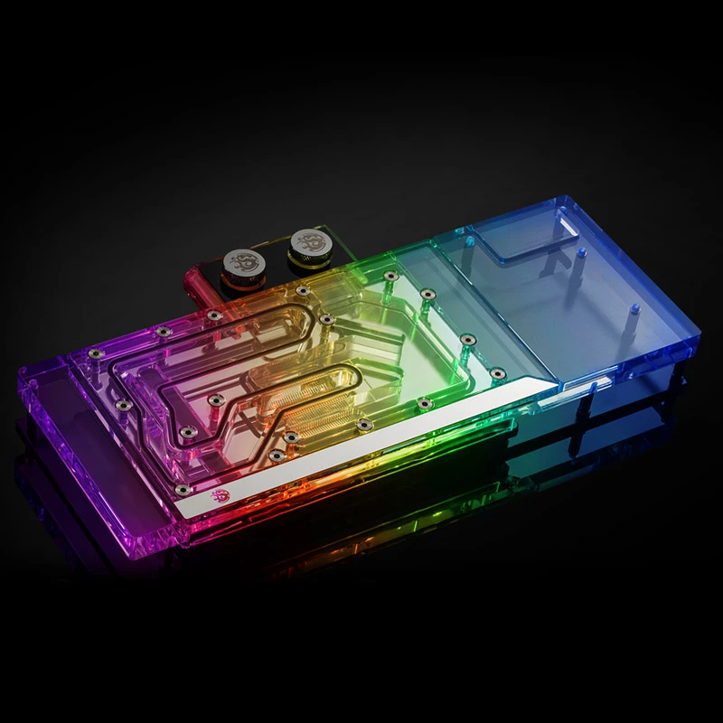 Wasserblock und Backplate für GPUs BitsPower BP-VG3090EVXC3 — Acryl, Kupfer, Chrom-Nickel-Stahl, 125,4 × 263,7 × 25 mm