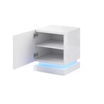Nachttisch-Set cama meble QIU, 2 Stk., MDF, weiß hochglanz, 46×41,5×53 cm