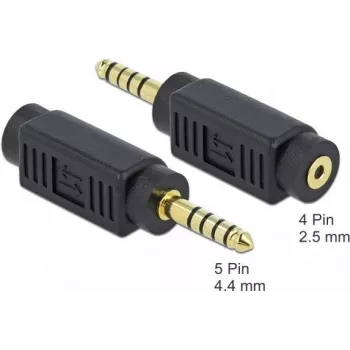 Kabeladapter DeLOCK 65996 4,4 mm 5-polig 2,5 mm 4-polig Schwarz