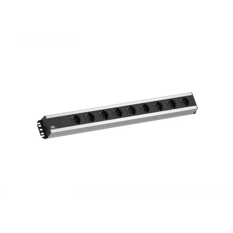 Bachmann 300.001 Stromverlängerung 2 m 9 AC-Steckdosen, Innenbereich, Schwarz, Grau