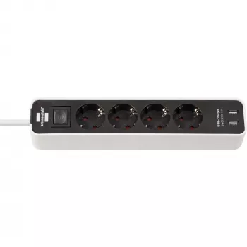 Power Extension Brennenstuhl Ecolor 1,5m 4 AC-Steckdosen Innenbereich Schwarz Weiß