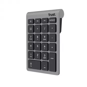 Numerischer Tastenblock TRUST Xalas 22 Tasten RF Wireless Scherenschalter für Laptop/PC, Silber, 94 g