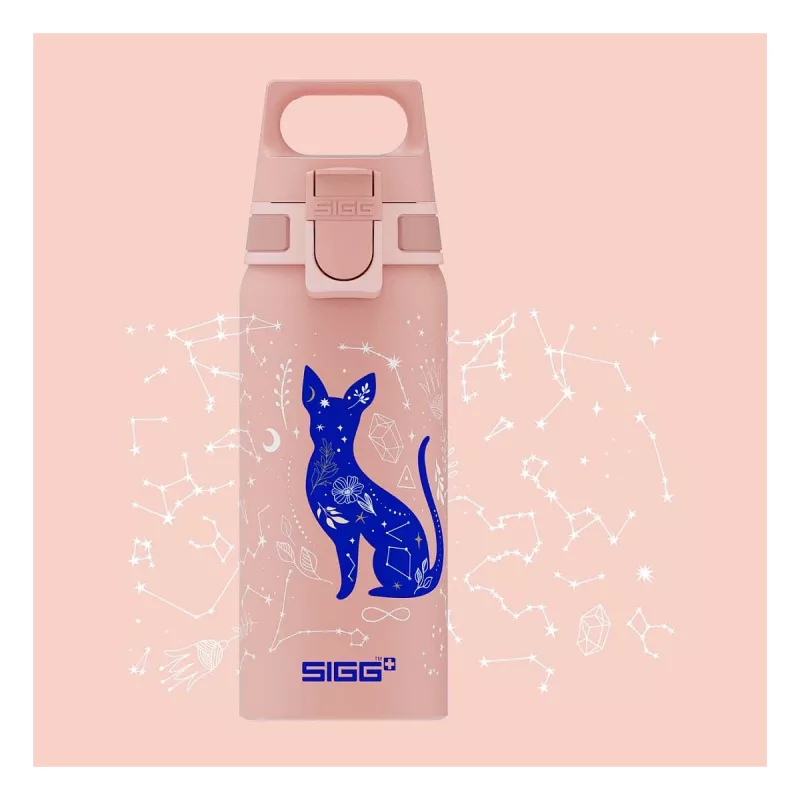 Aluminium-Trinkflasche Sigg 6005.10 — 600 ml, 7,1 cm Durchmesser, 145 g, Blau/Pink