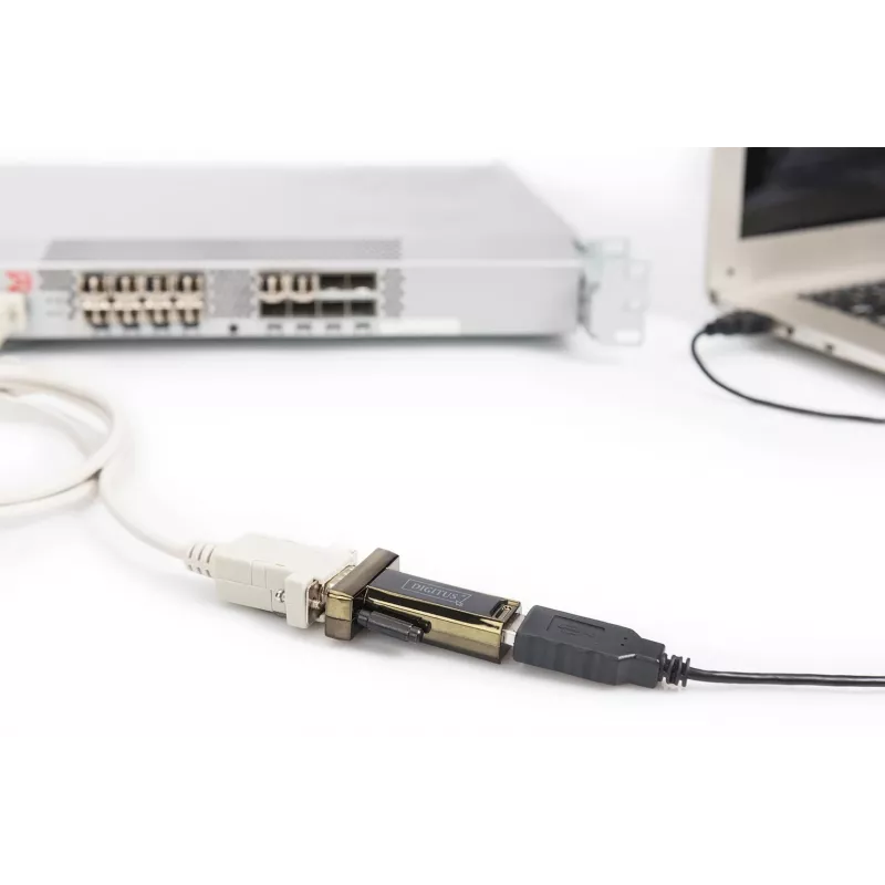 DIGITUS USB 2.0 auf Seriell Konverter DSUB 9M Inkl. USB-A Kabel 80cm FTDI Chipset USB 2.0 auf RS232 (FT232RL)