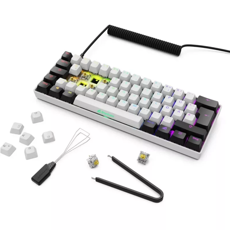 Sharkoon SGK50 S4 Tastatur Home USB QWERTZ Deutsch Weiß RGB LED 60%
