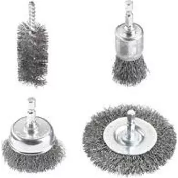 Bohrer-Drahtbürsten-Set KWB 597530 – 4-teilig (für Bohrmaschinen, Metall- und Oberflächenreinigung)
