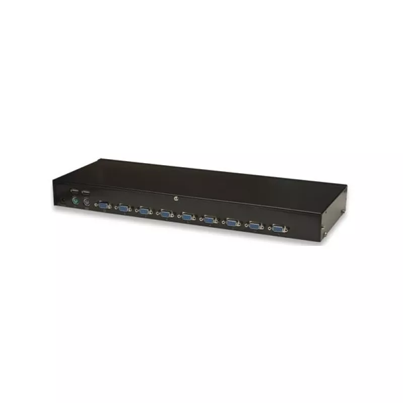 Intellinet 8-Port Rackmount KVM Switch, Combo USB + PS/2, On-Screen-Display, Kabel im Lieferumfang (Euro 2-Pin Stecker)