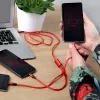 UNITEK C4049RD USB-Kabel 1,2 m USB A USB C/Micro-USB B/Lightning Rot
