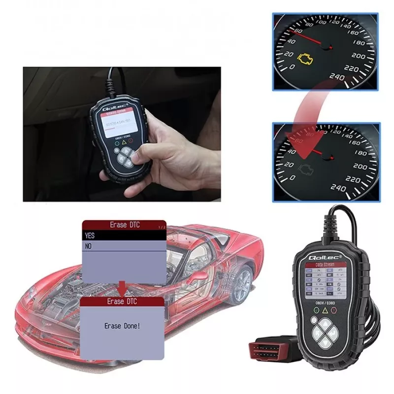 OBDII-Diagnosetester QOLTEC ProLine 50685 — Fahrzeug-OBD-II-Scanner für 8V/25V-Systeme