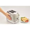 Ariete 155 Design 2-Scheiben-Toaster mit Sandwich-Körben, 6 Bräunungsstufen, 810 W, Edelstahlgehäuse, herausnehmbare Krümelschublade, Pastellbeige
