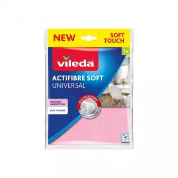 Reinigungstuch VILEDA Actifibre Soft 171805 — Mikrofaser, 100 % Mikrofaser, stark saugfähig, waschbar bis 60 °C, 1 Stück