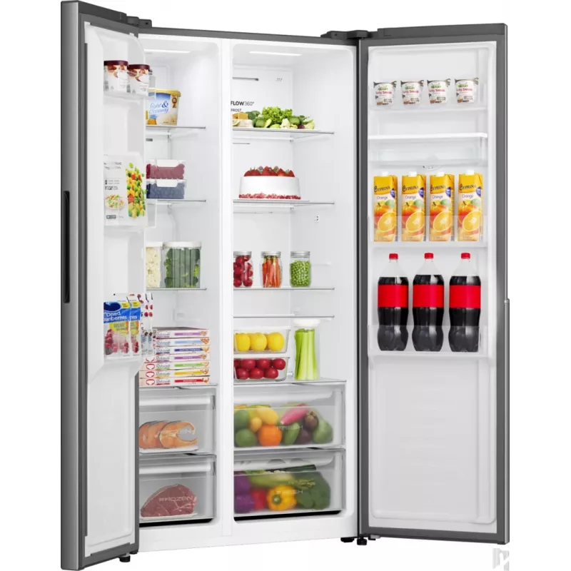 Gorenje HZF55082 NRS917E41XWD G400, Freistehend, Amerikanische Tür, Grau, 2 Tür(en), Touch, LED