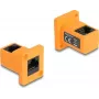 DeLOCK D-Type-Modul RJ45 Buchse auf Buchse 90° abgewinkelt orange