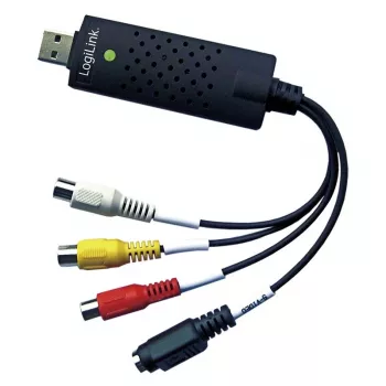 LogiLink USB 2.0 a/V Grabber. USB a/M Zu 3xCinch + MiniDIN5/F. Schwarz