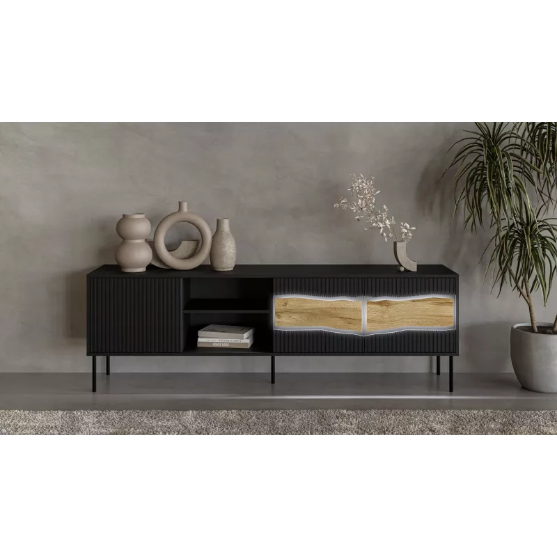 TV-Unterschrank cama meble INSERTO 3D1W 190x40x62 cm schwarz mit LED