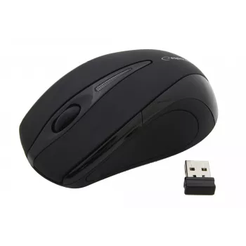 Kabelgebunden? Nein – Kabellose RF-Maus ESPERANZA EM101K, beidhändig, 1000 DPI, 2,4 GHz Nano-USB-Empfänger, schwarz