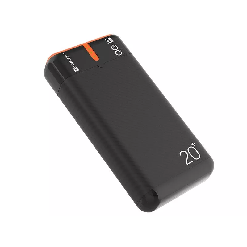 Tragbares Ladegerät TRACER EnerGen 20000 mAh, Power Delivery 20W, USB-C-Eingang, 2×USB-A-Ausgänge, Unterstützung für 3 Geräte, orange
