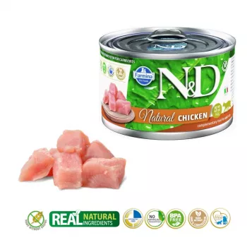 Nassfutter für Katzen Farmina N&D Natural Chicken 140 g Beutel, ausgewachsene Katzen, Protein 18%, Fett 1,5%, Feuchtigkeit 77,5%