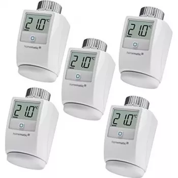 Radiator Thermostat eQ-3 Homematic IP HKT 5er Set — smartes Heizkörperventil-Set, 5 Stück