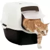 Hauben-Katzenklo Rotho Bailey Schwarz Weiß 560×400×390 mm, Kohlefilter, Griff, Türklappe