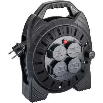 Kabeltrommel Hazet 161N-3D, 10,00 m Kabel, schwarz, tragbare Stromverlängerungstrommel