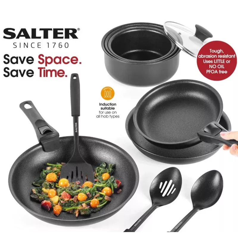 Kochgeschirr-Set Salter BW12055IS 14-teilig Edelstahl-Küchenutensilien