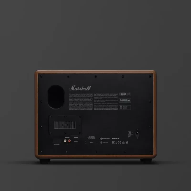 Kabelloser Lautsprecher MARSHALL Woburn III Brown — Multiroom, Bluetooth, Wi‑Fi, analoge Eingänge