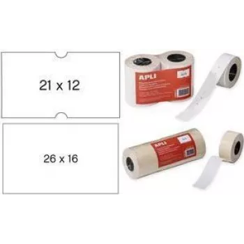 agipa Labels 100911 Rechteckig Wiederablösbar Weiß 21 x 12 mm — 1000 Etiketten/Rolle
