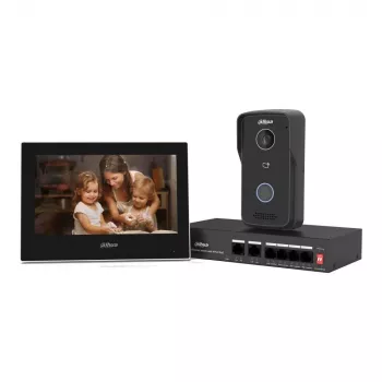 Video-Türsprechanlage DAHUA KTP03 7-Zoll-Monitor, 2-Draht-Anschluss, PoE, 1024x600, 2-MP-Kamera