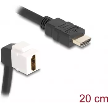 DeLOCK Keystone-Modulkabel HDMI Stecker auf Buchse 90° abgewinkelt 8K 60 Hz 20 cm schwarz