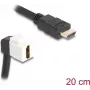 DeLOCK Keystone-Modulkabel HDMI Stecker auf Buchse 90° abgewinkelt 8K 60 Hz 20 cm schwarz