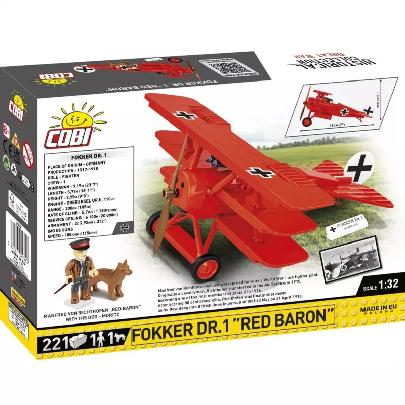Blocks Fokker DR.1 Red Baron 221 Bausteine