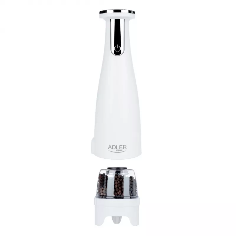 Salz- und Pfeffermühlen-Set Adler AD 4449W Stahl Weiß, Keramikmahlwerk, 150 ml, USB-C wiederaufladbar