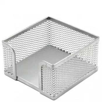 Notizzettelbox Forpus, 9,5 x 9,5 cm, Silber, perforiertes Metall 1005-007