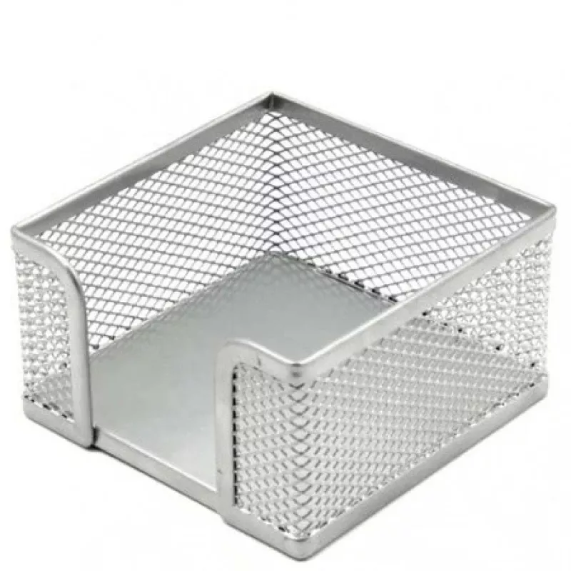 Notizzettelbox Forpus, 9,5 x 9,5 cm, Silber, perforiertes Metall 1005-007