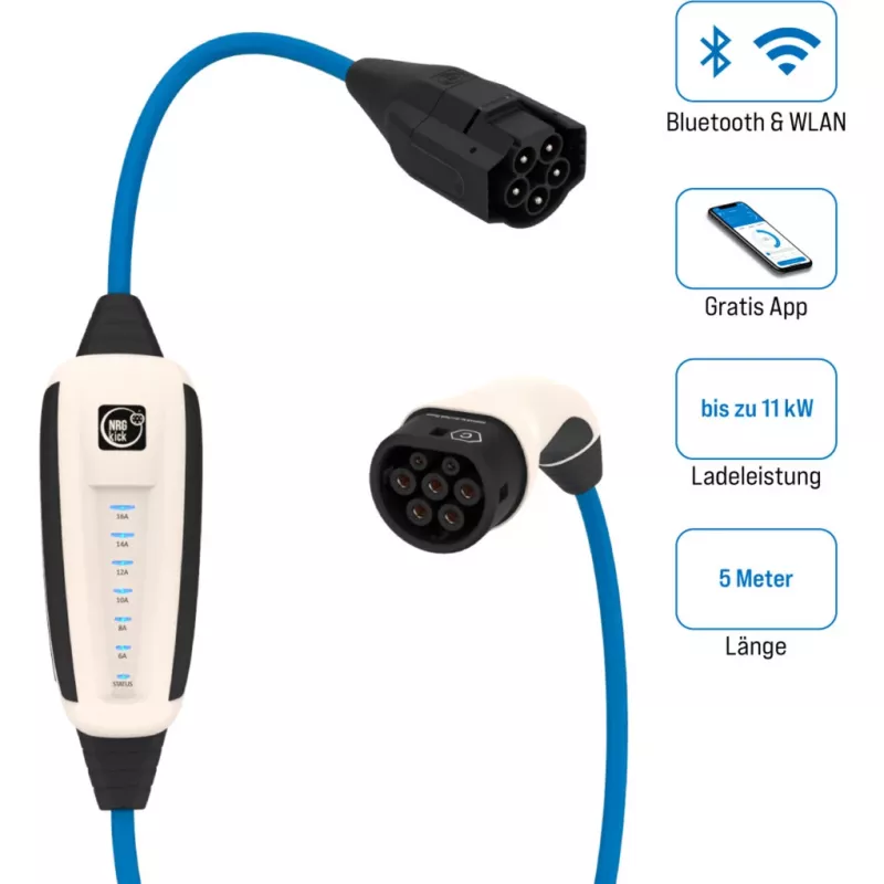 NRGkick-Ladegerät 16A 5m von NRGkick, Modell 17501000 — tragbares Ladekabel für Elektrofahrzeuge 16 A, 5 m
