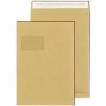 MAILmedia Faltenversandtaschen C4 mit Fenster 4,0 cm Falz, Packung mit 100