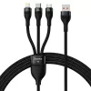 USB-Kabel Baseus SUP0003351 1,2 m USB A USB C/Micro USB-A/Lightning Schwarz
