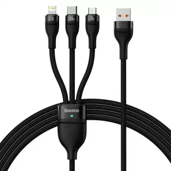 USB-Kabel Baseus SUP0003351 1,2 m USB A USB C/Micro USB-A/Lightning Schwarz