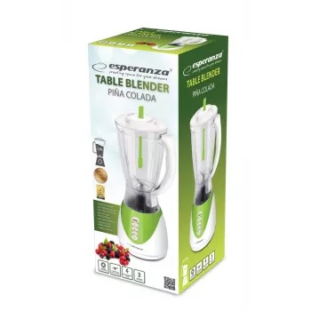 Tischmixer ESPERANZA EKM023G Piña Colada Grün, 350 W, 1,5-Liter-Krug, 3 Programme, Edelstahlklingen