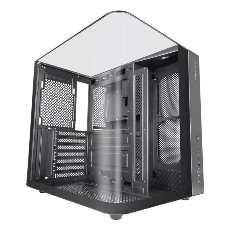 PC Midi Tower Gehäuse TACENS Mars Gaming MC-INFINIOLITE, Schwarz, Temperglas, unterstützt ATX/Micro-ATX/Mini-ITX, 120 mm Lüfter