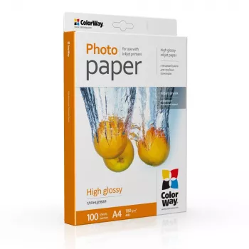 ColorWay Fotopapier, 100 Blatt | 180 g/m² | A4 | Hochglanz