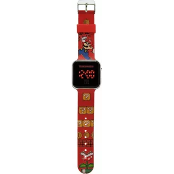 Kids Euroswan Armbanduhr LED Super Mario rot digitale Kinderuhr mit LED-Display
