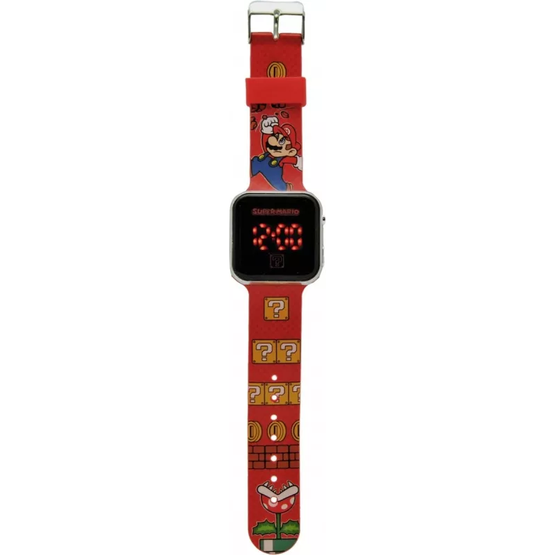 Kids Euroswan Armbanduhr LED Super Mario rot digitale Kinderuhr mit LED-Display