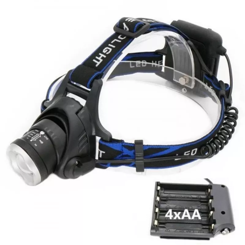 Stirnlampe ESPERANZA EOT005 — LED Cree T6, 3W, 600 lm, AA x2, Aluminiumgehäuse, wasserdicht, stoßfest, verstellbares Stirnband
